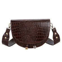 Load image into Gallery viewer, Luxury Fashion Women Crossbody Bag Crocodile Semicircle Saddle Bags Soft Leather Shoulder Bags For Ladies Handbags Designer