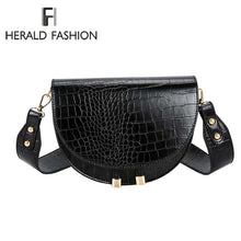 Load image into Gallery viewer, Luxury Fashion Women Crossbody Bag Crocodile Semicircle Saddle Bags Soft Leather Shoulder Bags For Ladies Handbags Designer