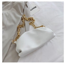 Load image into Gallery viewer, 2021 Day Clutch Thick Gold Chains Dumpling Clip Purse Bag Women Cloud Underarm Shoulder Bag Pleated Baguette Pouch Totes Handbag
