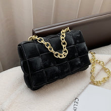 Load image into Gallery viewer, Women Crossbody Bag Weave Flap Bags For Women 2020 Quality Leather Thick Chain Shoulder Messenger Bags Female Handbag And Purse