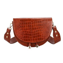 Load image into Gallery viewer, Luxury Fashion Women Crossbody Bag Crocodile Semicircle Saddle Bags Soft Leather Shoulder Bags For Ladies Handbags Designer
