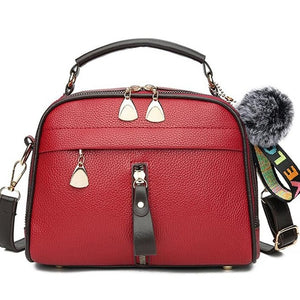 PU Leather Handbag For Women Girl Fashion Tassel Messenger Bags With Ball Bolsa Female Shoulder Bags Ladies Party Crossby Bag