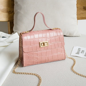 PU Fashion Women Bags 2020 Summer New Crocodile Pattern Handbag Shoulder Messenger Chain Lock Small Square Bag Wholesale